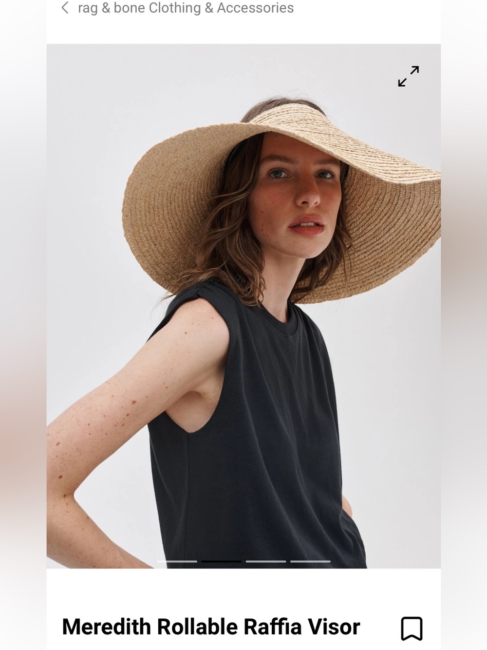 rag & bone Meredith Rollable Raffia Visor
$278 Color: Natural Straw one size new